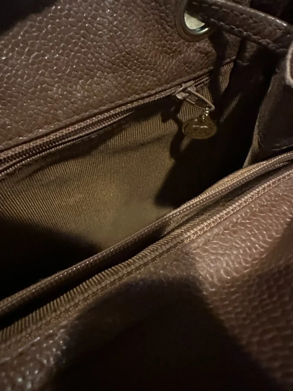 Chanel Vintage Tan Caviar CC Backpack